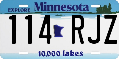 MN license plate 114RJZ