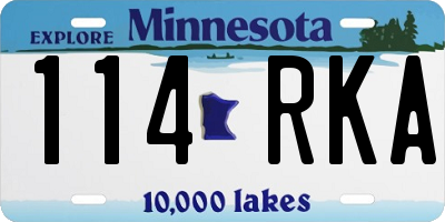 MN license plate 114RKA