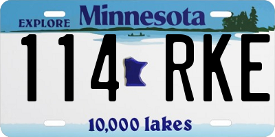 MN license plate 114RKE