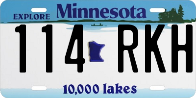 MN license plate 114RKH