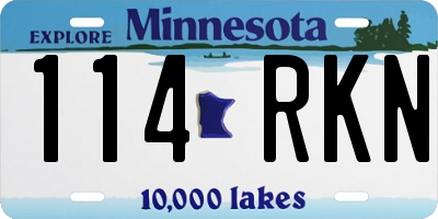 MN license plate 114RKN