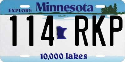 MN license plate 114RKP