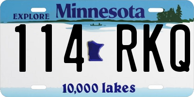 MN license plate 114RKQ