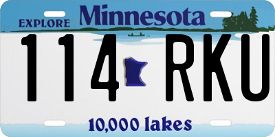 MN license plate 114RKU
