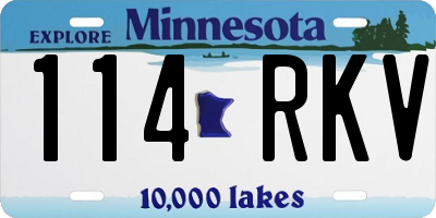 MN license plate 114RKV