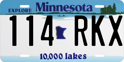 MN license plate 114RKX