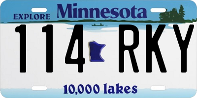 MN license plate 114RKY