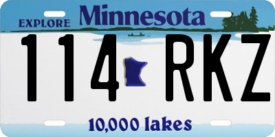 MN license plate 114RKZ