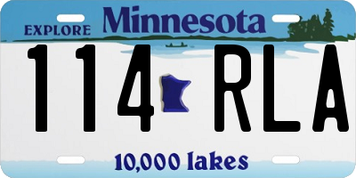 MN license plate 114RLA