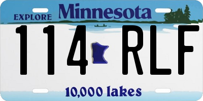 MN license plate 114RLF