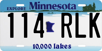 MN license plate 114RLK