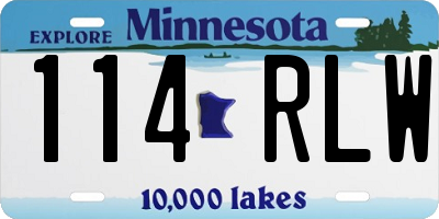 MN license plate 114RLW