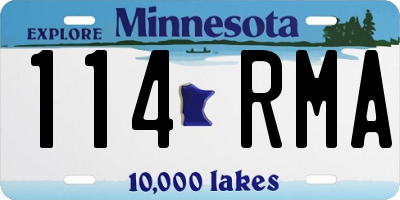 MN license plate 114RMA