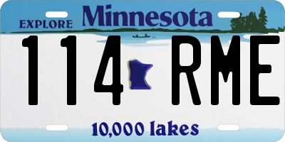 MN license plate 114RME