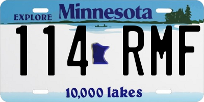 MN license plate 114RMF