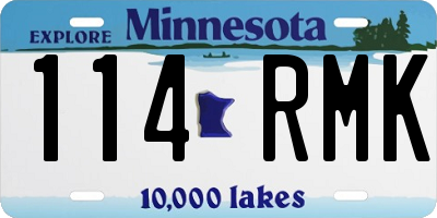 MN license plate 114RMK