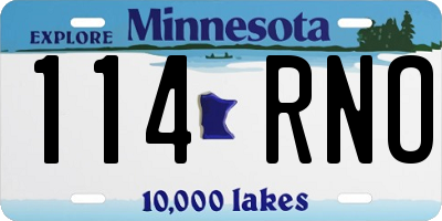 MN license plate 114RNO