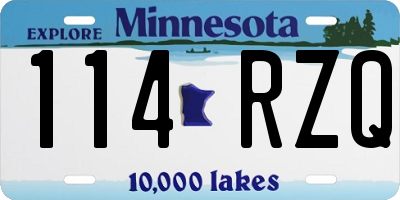 MN license plate 114RZQ