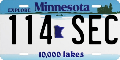 MN license plate 114SEC