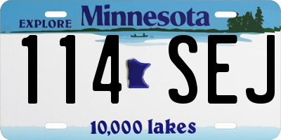 MN license plate 114SEJ