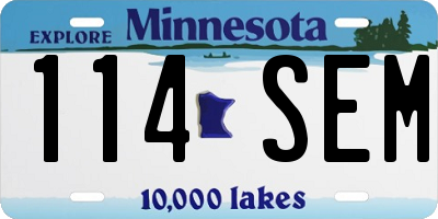 MN license plate 114SEM