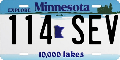 MN license plate 114SEV