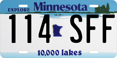 MN license plate 114SFF