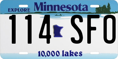 MN license plate 114SFO