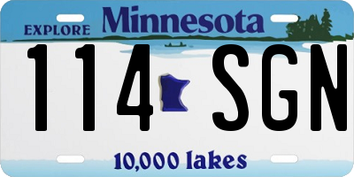 MN license plate 114SGN