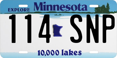 MN license plate 114SNP