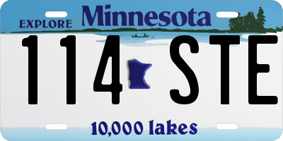 MN license plate 114STE