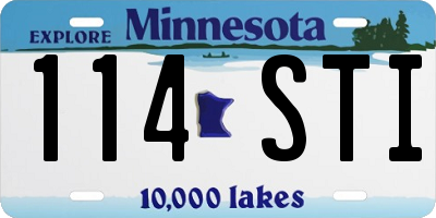 MN license plate 114STI