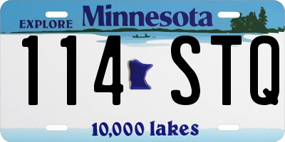 MN license plate 114STQ