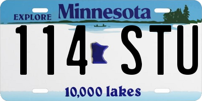 MN license plate 114STU