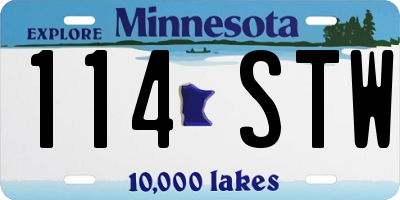 MN license plate 114STW