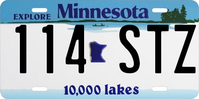 MN license plate 114STZ
