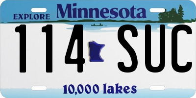 MN license plate 114SUC