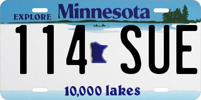 MN license plate 114SUE