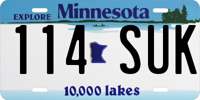 MN license plate 114SUK