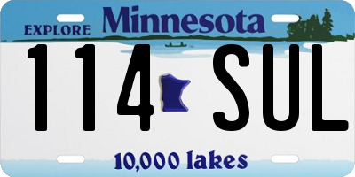 MN license plate 114SUL