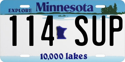 MN license plate 114SUP