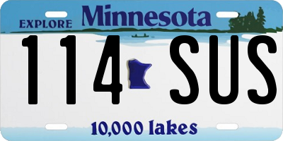 MN license plate 114SUS