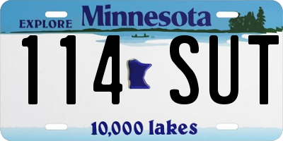 MN license plate 114SUT