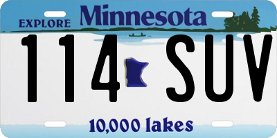 MN license plate 114SUV