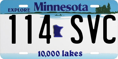 MN license plate 114SVC