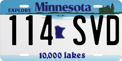 MN license plate 114SVD