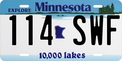 MN license plate 114SWF