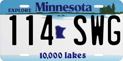MN license plate 114SWG