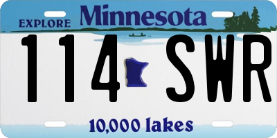 MN license plate 114SWR