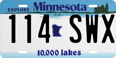 MN license plate 114SWX
